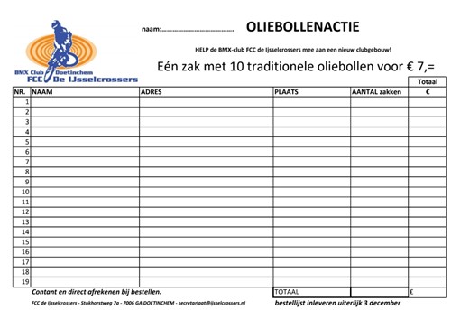OLIEBOLLEN ACTIE OLIEBOLLEN ACTIE