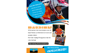 Kom jij 29-8 ook naar de vrije training?