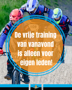 Vrije training vanavond alleen voor eigen leden